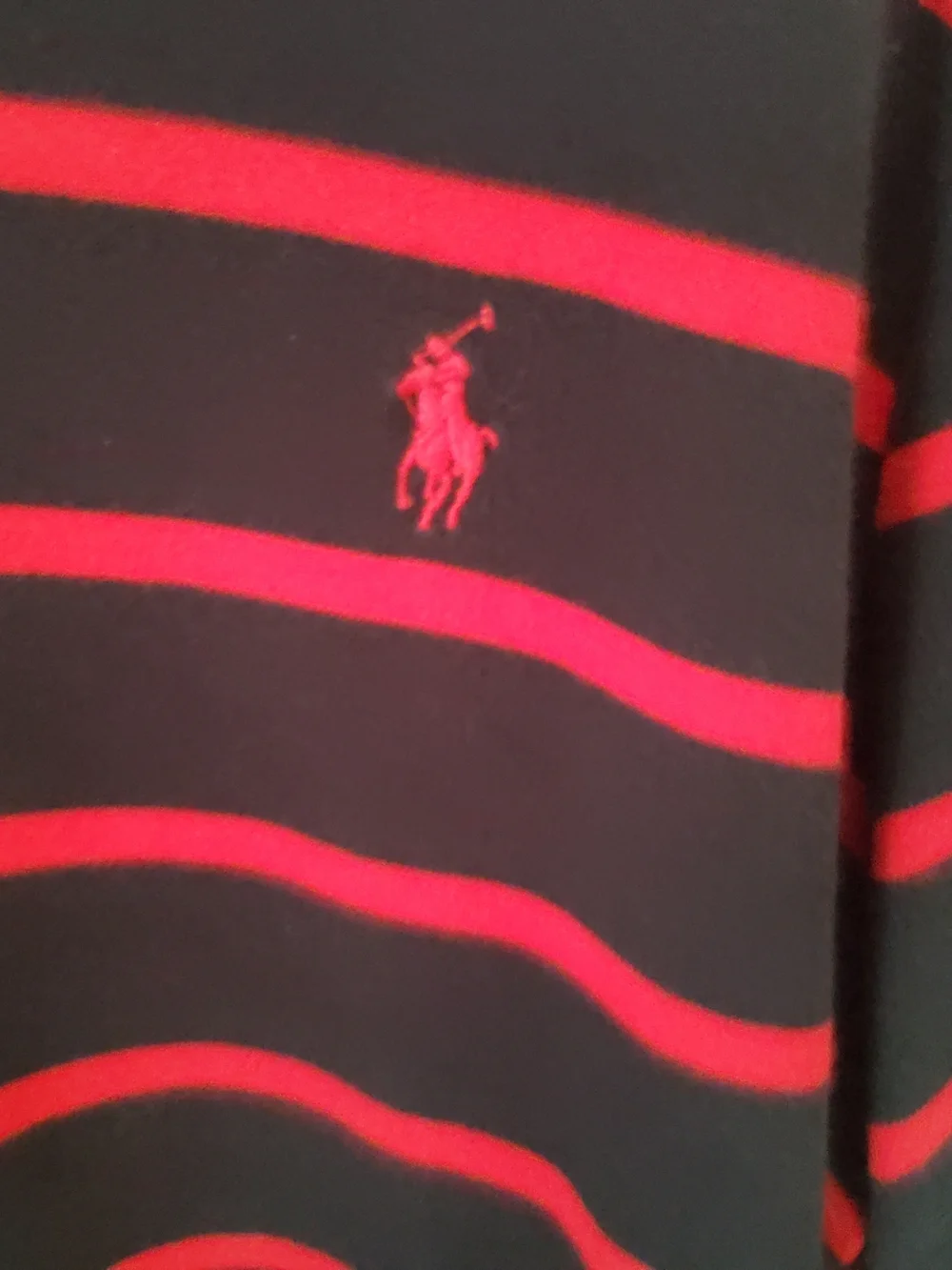 Polo by Ralph Lauren Men’s Black & Red Striped Polo Shirt
